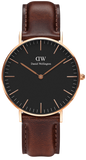 Daniel Wellington Petite St Mawes Black Dial Brown Leather Strap Watch For Women - DW00100169 Authentic Buy Shop Now