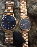 Marc Jacobs Baker Navy Blue Dial Rose Gold Steel Strap Watch for Women - MBM3332 Authentic Buy Shop Now