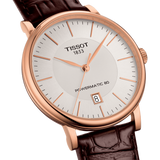 Tissot Carson Premium Powermatic 80 White Dial Brown Leather Strap Watch For Men - T122.407.36.031.00 Authentic Buy Shop Now