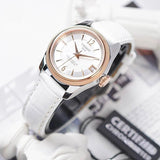 Tissot T-Classic Powermatic 80 Mother of Pearl Silver Dial White Leather Strap Watch For Women - T108.208.26.117.00 Authentic Buy Shop Now