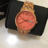 Marc Jacobs Fergus Orange Dial Rose Gold Steel Strap Watch for Women - MBM8648 Authentic Buy Shop Now