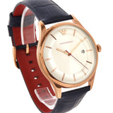 Emporio Armani Classic Silver Dial Blue Leather Strap Watch For Men - AR11131 Authentic Buy Shop Now