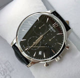 Tissot Tradition Chronograph Black Dial Black Leather Strap Watch For Men - T0636171605700 Authentic Buy Shop Now