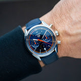 Tag Heuer Carrera Chronograph Blue Dial Blue Leather Strap Watch for Men - CBN201D.FC6543 Authentic Buy Shop Now