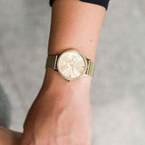 Hugo Boss Infinity Gold Dial Gold Mesh Bracelet Watch for Women - 1502520 Authentic Buy Shop Now