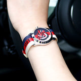 Gucci G Timeless Quartz White Red Blue Dial Multicolored NATO Strap Watch For Men - YA1264059 Authentic Buy Shop Now