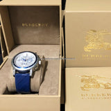 Burberry City Sport Chronograph White Dial Blue Rubber Strap Watch For Men - BU9808 Authentic Buy Shop Now