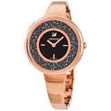 Swarovski Crystalline Pure Black Dial Rose Gold Steel Strap Watch for Women - 5295334 Authentic Buy Shop Now