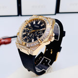 Guess Zeus Chronograph Diamonds Black Dial Black Silicone Strap Watch For Men - GW0208G2 Authentic Buy Shop Now