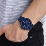 Lacoste 12.12 Chronograph Blue Dial Blue Silicon Strap Watch for Men - 2010970 Authentic Buy Shop Now