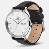 Daniel Wellington Classic Sheffield White Dial Black Leather Strap Watch For Men - DW00100020 Authentic Buy Shop Now