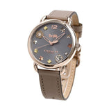 Coach Delancey Grey Dial Grey Leather Strap Watch For Women - 14502797 Authentic Buy Shop Now