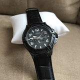 Guess Rigor Analog Black Dial Black Leather Strap Watch For Men - W0040G1 Authentic Buy Shop Now
