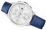 Tommy Hilfiger Carly Silver Dial Blue Leather Strap Watch for Women - 1781791 Authentic Buy Shop Now