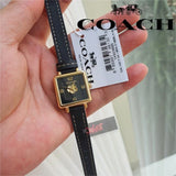 Coach Black Square Dial Black Leather Strap Watch for Women - 14503695 Authentic Buy Shop Now
