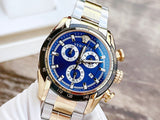 Versace V-Ray Chronograph Quartz Blue Dial Two Tone Steel Strap Watch For Men - VE2I01021 Authentic Buy Shop Now