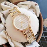 Michael Kors Gabbi Crystals Gold Dial Gold Steel Strap Watch For Women - MK3985 Authentic Buy Shop Now