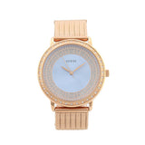 Guess Willow Crystal Blue Dial Rose Gold Mesh Bracelet Watch For Women - W0836L1 Authentic Buy Shop Now