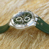 Maurice Lacroix Aikon Chronograph Green Dial Green Rubber Strap Watch for Men - AI1018-SS000-630-5 Authentic Buy Shop Now