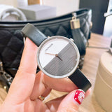 Calvin Klein Rise White Grey Dial Black Leather Strap Watch for Women - K7A231C3 Authentic Buy Shop Now