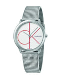 Calvin Klein Minimal White Dial Silver Mesh Bracelet Watch for Men - K3M51152 Authentic Buy Shop Now