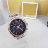 Michael Kors Bradshaw Chronograph Blue Dial Two Tone Steel Strap Watch For Women - MK6389 Authentic Buy Shop Now