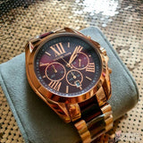 Michael Kors Bradshaw Burgundy Dial Two Tone Steel Strap Watch for Women - MK6270 Authentic Buy Shop Now