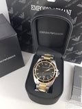 Emporio Armani Quartz Black Dial Two Tone Steel Strap Watch For Men - AR80017 Authentic Buy Shop Now