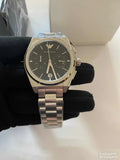 Emporio Armani Federico Chronograph Black Dial Silver Steel Strap Watch For Men - AR11560 Authentic Buy Shop Now