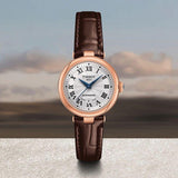 Tissot Bellissima Automatic Silver Dial Brown Leather Strap Watch For Women - T126.207.36.013.00 Authentic Buy Shop Now