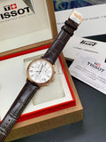 Tissot Carson Premium Chronograph Silver Dial Brown Leather Strap Watch For Men - T122.417.36.033.00 Authentic Buy Shop Now