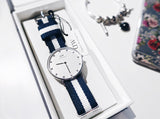 Daniel Wellington Classy Glasgow White Dial Two Tone Nylon Strap Watch For Women - DW00100082 Authentic Buy Shop Now