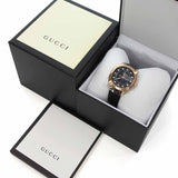 Gucci GG2570 Quartz Black Dial Black Leather Strap Watch For Women - YA142407 Authentic Buy Shop Now