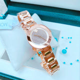 Movado Bold Crystal Pave Rose Gold Dial Rose Gold Steel Strap Watch For Women - 3600493 Authentic Buy Shop Now