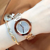 Movado Bold Crystal Pave Rose Gold Dial Rose Gold Steel Strap Watch For Women - 3600493 Authentic Buy Shop Now