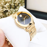 Movado Bold Black Dial Rose Gold Steel Strap Watch for Women - 3600463 Authentic Buy Shop Now