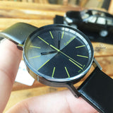 Calvin Klein Boost Black Dial Black Leather Strap Watch for Men - K7Y214CL Authentic Buy Shop Now