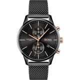 Hugo Boss Associate Black Dial Black Mesh Bracelet Watch for Men - 1513769 Authentic Buy Shop Now