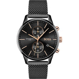 Hugo Boss Associate Black Dial Black Mesh Bracelet Watch for Men - 1513811 Authentic Buy Shop Now