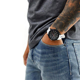 Hugo Boss Velocity Black Dial White Rubber Strap Watch for Men - 1513718 Authentic Buy Shop Now
