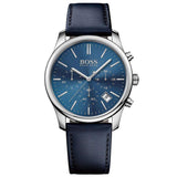 Hugo Boss Time One Blue Dial Black Leather Strap Watch for Men - 1513431 Authentic Buy Shop Now