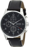 Hugo Boss Navigator Black Dial Black Leather Strap Watch for Men - 1513678 Authentic Buy Shop Now