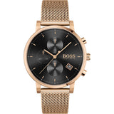 Hugo Boss Integrity Black Dial Gold Mesh Bracelet Watch for Men - 1513808 Authentic Buy Shop Now