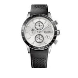 Hugo Boss Rafale Chronograh Quartz White Dial Black Leather Strap Watch For Men - HB1513403 Authentic Buy Shop Now