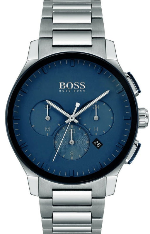 Hugo Boss Peak Chronograph Blue Dial Silver Steel Strap Watch for Men - 1513763 Authentic Buy Shop Now