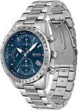 Hugo Boss Talent Blue Dial Silver Steel Strap Watch for Men - 1513582 Authentic Buy Shop Now