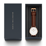 Daniel Wellington Classic St Mawes White Dial Brown Leather Strap Watch For Women - DW00100152 Authentic Buy Shop Now
