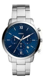 Fossil Neutra Chronograph Blue Dial Silver Steel Strap Watch for Men - FS5792 Authentic Buy Shop Now