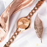 Michael Kors Slim Runway Rose Gold Dial Rose Gold Steel Strap Watch for Women - MK3223 Authentic Buy Shop Now