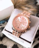 Michael Kors Lexington Rose Gold Dial Rose Gold Steel Strap Watch for Women - MK5569 Authentic Buy Shop Now